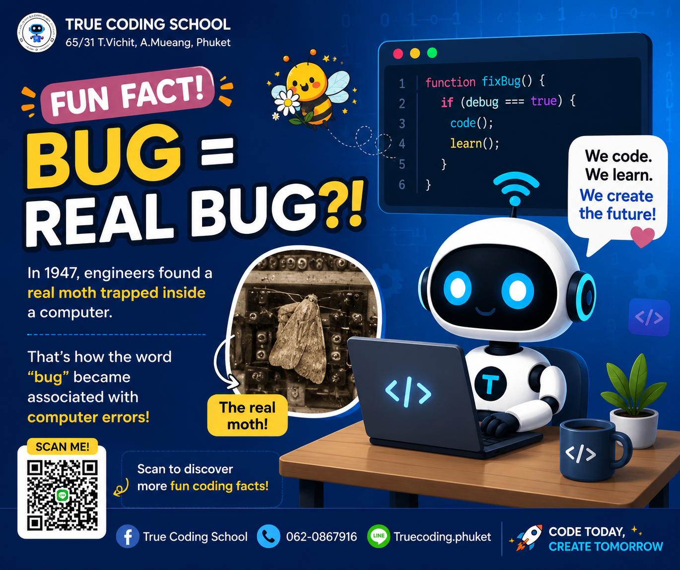 Fun Fact: The Word “Bug” Actually Came From a Real Insect! 🐛💻